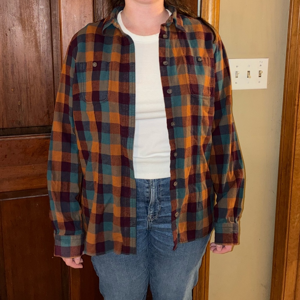 Duluth Trading Co Plaid Flannel Button Down Shirt - Multicolor
